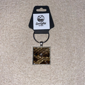 Genuine Burmese Python Square Keychain - EverWild by Kym - EWK2