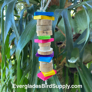 Shreddable Soft Sola Coins and Pine Slices Hanging Bird Toy