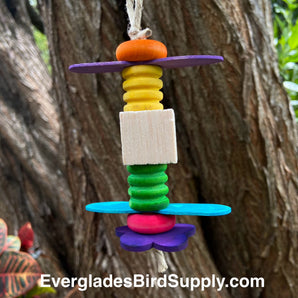 Mini Conure Rainbow Helicopter Hanging Bird Toy