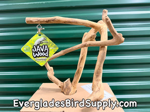 A&E Cage Company X-Small Natural Java Wood Table Top Bird Play Stand - AE500XS