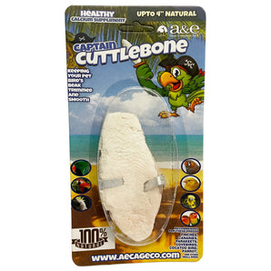 Natural 4" Cuttlebone - Parrot Calcium Supplement - Captain Cuttlebone by A&E Cage Company
