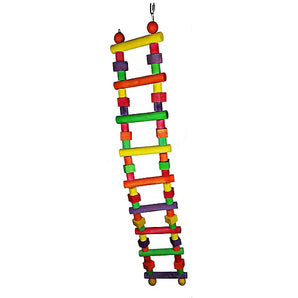 Large Colorful Wood Block Bird Ladder