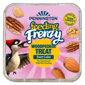 Pennington Feeding Frenzy Woodpecker Suet Treat, Suet Cakes for Wild Birds, 11 oz. Cake, Wild Bird Food, 1 Pack