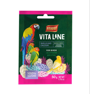 Vitaline Shells and Limestone Supplement Crushed Bird Treats - 50gms